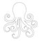 Octopus silhouette in vintage style on transparent background. Aquarium octopus vector icon. Vector octopus illustration