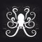 Octopus sketch design on blackboard