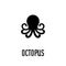 Octopus symbol icon on the white background