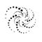 OCTOPUS SYMBOL. WHIRL DOTTED CIRCLE. HALFTONE DESIGN ELEMENTS. ISOLATED VECTOR ON WHITE BACKGROUND