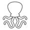 Octopus thin line icon. Animal vector illustration isolated on white. Seafood outline style design, designed for web and