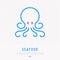 Octopus thin line icon. Modern vector illustration