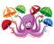 Octopus with umbrella