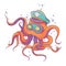 Octopus Wearing Captain Hat and Goggles