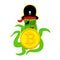 Octopus Web Pirate and bitcoin. Hacker. Thief and crypto