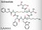 Octreotide molecule. It is octapeptide, synthetic somatostatin analogue, inhibitor of growth hormone, glucagon, insulin.