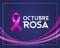 Octubre Rosa, Pink October Spanish Text, Breast Cancer Awareness Month design.