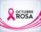 Octubre Rosa, Pink October Spanish Text, Breast Cancer Awareness Month design.