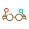 ocular glasses optical color icon vector illustration