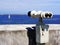 Ocular tourist telescope on the coast of GijÃ³n, Asturias. Spain.