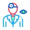 Oculist Doctor Silhouette Icon Thin Line Vector