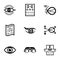 Oculist icons set, simple style