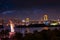 Odaiba Rainbow bridge and statue of Liberty with Tokyo bay view at night