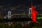 Odaiba Statue of Liberty Replica covered in the lights during the night in Japan