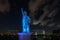 Odaiba Statue of Liberty Replica covered in the lights during the night in Japan