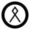 Odal Othil rune Othala symbol estate heritage sign icon black color vector in circle round illustration flat style image