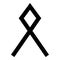 Odal Othil rune Othala symbol estate heritage sign icon black color vector illustration flat style image