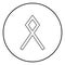 Odal Othil rune Othala symbol estate heritage sign icon outline black color vector in circle round illustration flat style image