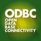 ODBC - Open Database Connectivity acronym, technology concept background