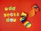 Odd Socks Day. Lonely Sock Day. The social problem of bullying. Strange socks as a symbol of Down syndrome