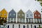 Odense, Denmark: Beautiful multicolored facades of buildings