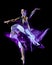 Odern ballet dancer dancing woman isolated black bacground