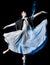 Odern ballet dancer dancing woman isolated black bacground
