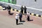 Odesa, Ukraine - July 03, 2016: President Petro Poroshenko awards sailors and soldiers on the pier of the Odessa port