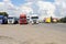 Odessa region, Koblevo,Ukraine. June,08,2019. View of various trucks and minibus while dirving and parking.