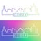 Odessa skyline. Colorful linear style.