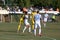 ODESSA, UKRAINE -13 August 2020: Ukrainian football championship among the teams of the first league White BALKANS Zarya Yellow