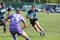 ODESSA, UKRAINE - 2020.10.17 - Ukrain Rugby Championship POLYTECHNIK Odessa- black. Kamyanets Podolsky - purple. Intense