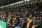 ODESSA, UKRAINE - April 13, 2019: large crowd of spectators in the stands of the stadium during the match of their favorite clubs