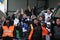 ODESSA, UKRAINE - April 13, 2019: large crowd of spectators in the stands of the stadium during the match of their favorite clubs