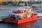 Odessa, Ukraine - August 08, 2018. A magnificent red catamaran f