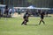 Odessa, Ukraine - August 22, 2020: Ukrainian Cup among women rugby teams Odessa. Tense moment of girls` rugby fight. Dramatic