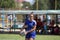 Odessa, Ukraine - August 22, 2020: Ukrainian Cup among women rugby teams Odessa. Tense moment of girls` rugby fight. Dramatic