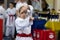 ODESSA, UKRAINE - JUNE 3, 22023: Participants in karate competition among children. Many children participate in martial arts