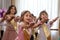 Odessa, Ukraine - May 31,2018: Children`s musical group sing and