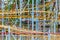 ODESSA, UKRAINE - MAY 6, 2019: Visitors ride road slides in an amusement park. Young friends on an exciting rollercoaster. Young