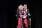 ODESSA, UKRAINE - October 9, 2019: Ada Rogovtseva and Viktor Shenderovich at the premiere of the philosophical play â€œWHAT HELL