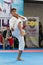 Odessa, Ukraine - September 30, 2019: Karate Championship among children of athletes. Best karate fighters from demonstrate their