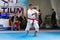 Odessa, Ukraine - September 30, 2019: Karate Championship among children of athletes. Best karate fighters from demonstrate their