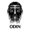 Odin scandinavian ancient god head vector icon