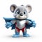 Odin: The Superhero Mouse - 3d Koala Isolated On White Background