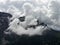 Odle group beneath the clouds in Dolomiti