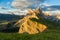 Odle Mountain range at sunset, Seceda, Dolomite, Italy