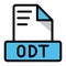 Odt file icon colorful style design. document format text file icons, Extension, type data, vector illustration