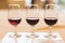 Oenology tasting of great vintage red wine vintages