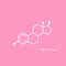 Oestrogen molecula structure. colorful line icon isolated on pink background